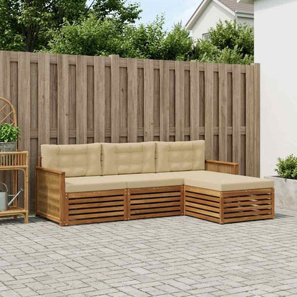 Utomhussoffset med kudde Naturlig och Beige 249 x 162,5 x 73 cm
