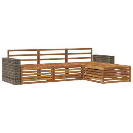 Utomhussoffset 4 pcs Naturlig Massivt Akaciaträ