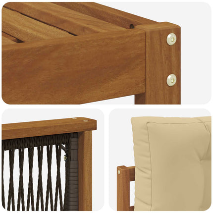 Utomhussoffset med kudde 5 pcs Naturlig och Beige