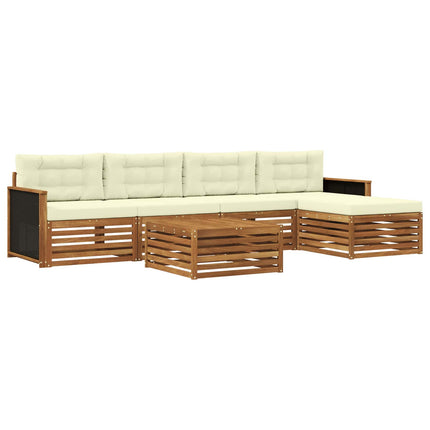 Utomhussoffset 6 pcs Naturlig och Grädde 79 x 79 x 37 cm