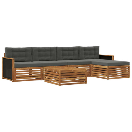 Utomhussoffset 6 pcs Naturlig och Antracit 79 x 79 x 37 cm