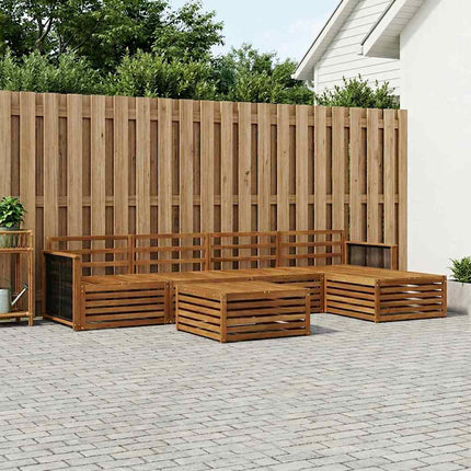 Utomhussoffset 6 pcs Naturlig Massivt Akaciaträ