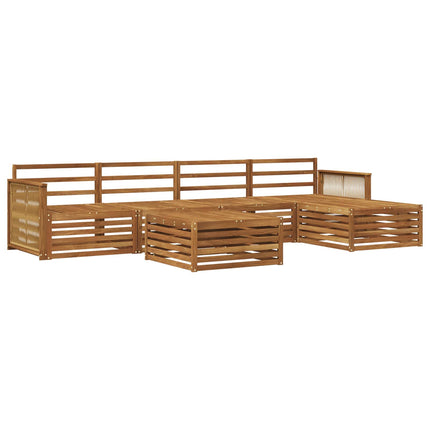 Utomhussoffset 6 pcs Naturlig Massivt Akaciaträ