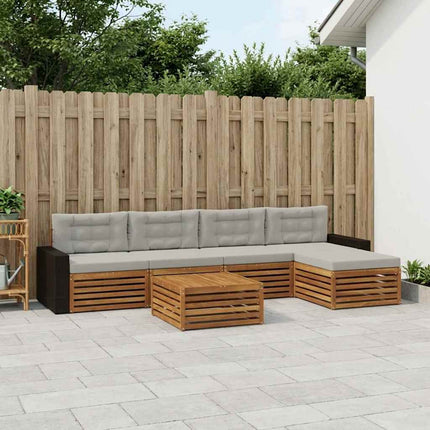 Utomhussoffset 6 pcs Naturlig och ljusgrå 79 x 79 x 37 cm