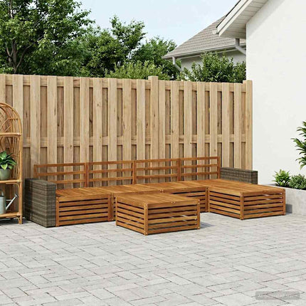 Utomhussoffset 6 pcs Naturlig 79 x 79 x 37 cm Massivt Akaciaträ