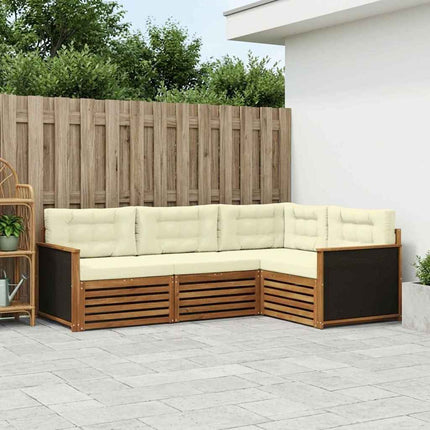 Utomhussoffset 4 pcs Naturlig och Grädde 247,5 x 168,5 x 73 cm