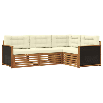 Utomhussoffset 4 pcs Naturlig och Grädde 247,5 x 168,5 x 73 cm