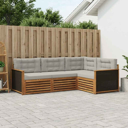 Utomhussoffset 4 pcs Naturlig och ljusgrå 247,5 x 168,5 x 73 cm
