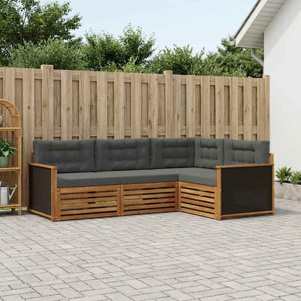 Utomhussoffset 4 pcs Naturlig och Antracit
