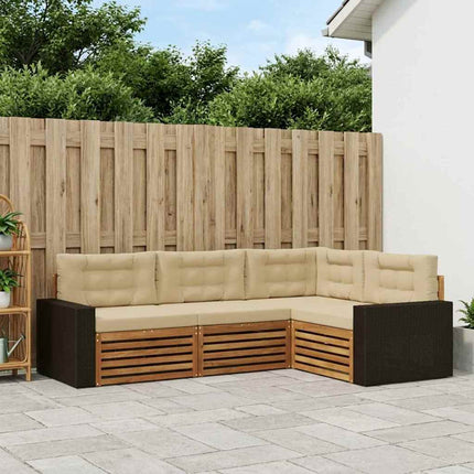 Utomhussoffset 4 pcs Naturlig och Beige 255,5 x 176,5 x 73 cm