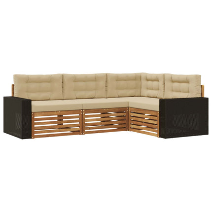 Utomhussoffset 4 pcs Naturlig och Beige 255,5 x 176,5 x 73 cm