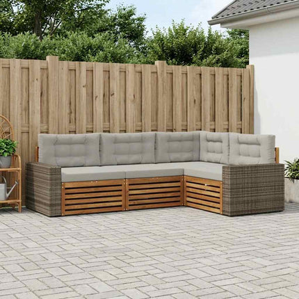 Utomhussoffset 4 pcs Naturlig och ljusgrå 255,5 x 176,5 x 73 cm