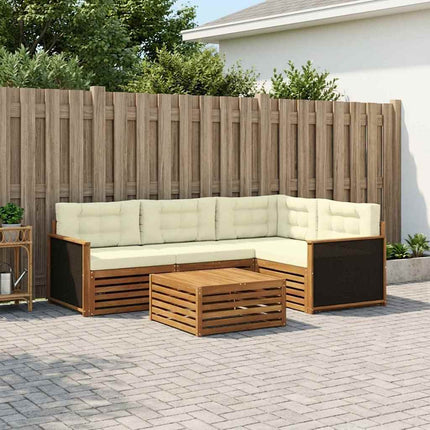 Utomhussoffset 5 pcs Naturlig och Grädde 79 x 79 x 37 cm