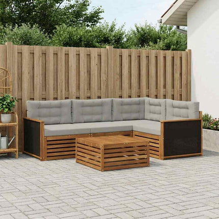Utomhussoffset 5 pcs Naturlig och ljusgrå 79 x 79 x 37 cm