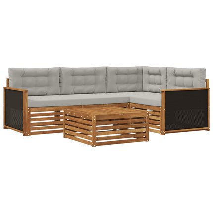 Utomhussoffset 5 pcs Naturlig och ljusgrå 79 x 79 x 37 cm