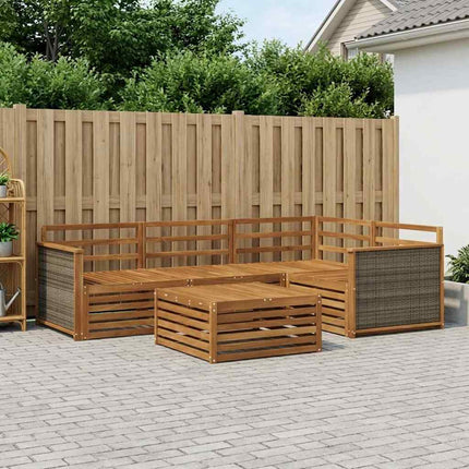 Utomhussoffset 5 pcs Naturlig Massivt Akaciaträ