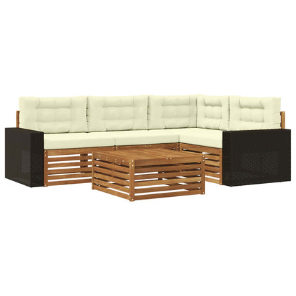 Utomhussoffset 5 pcs Naturlig och Grädde 79 x 79 x 37 cm