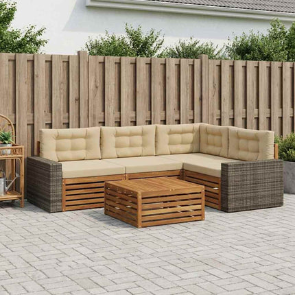 Utomhussoffset 5 pcs Naturlig och Beige 79 x 79 x 37 cm