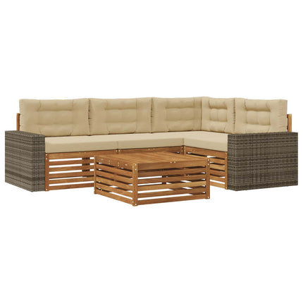 Utomhussoffset 5 pcs Naturlig och Beige 79 x 79 x 37 cm
