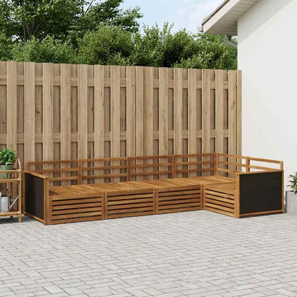 Utomhussoffset 5 pcs Naturlig 323 x 164,5 x 73 cm