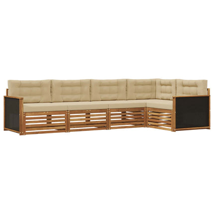 Utomhussoffset 5 st Naturlig och Beige Polyester