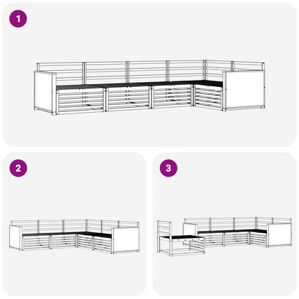 Utomhussoffset 5 pcs Naturlig Massivt Akaciaträ