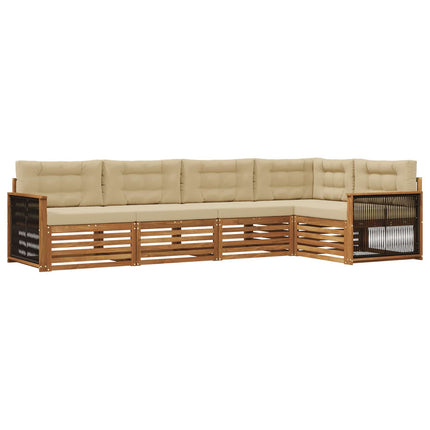 Utomhussoffset 5 st Naturlig och Beige
