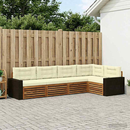 Utomhussoffset 5 pcs Naturlig och Grädde 331 x 172,5 x 73 cm