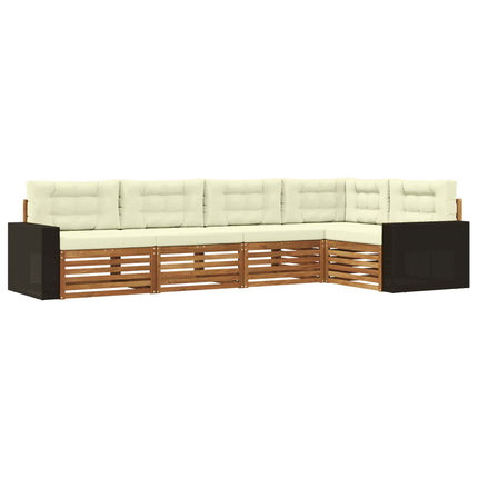 Utomhussoffset 5 pcs Naturlig och Grädde 331 x 172,5 x 73 cm