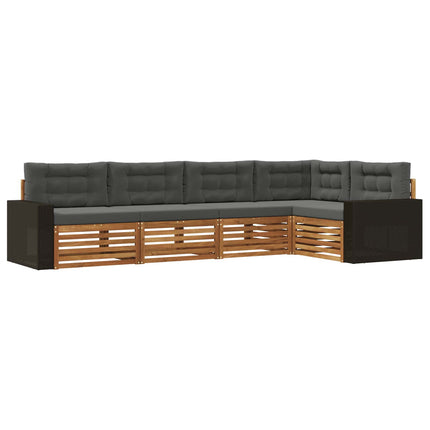 Utomhussoffset 5 pcs Naturlig och Antracit 331 x 172,5 x 73 cm