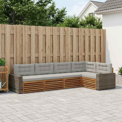 Utomhussoffset 5 pcs Naturlig och ljusgrå 331 x 172,5 x 73 cm