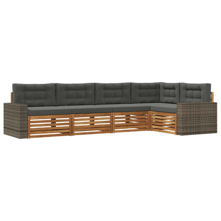 Utomhussoffset 5 st Naturlig och Antracit Polyester
