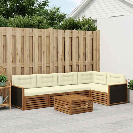 Utomhussoffset 6 pcs Naturlig och Grädde 79 x 79 x 37 cm