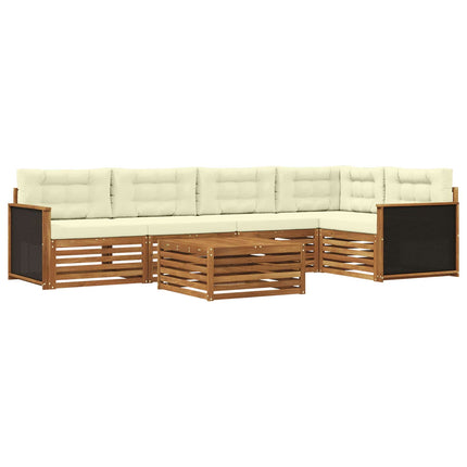 Utomhussoffset 6 pcs Naturlig och Grädde 79 x 79 x 37 cm