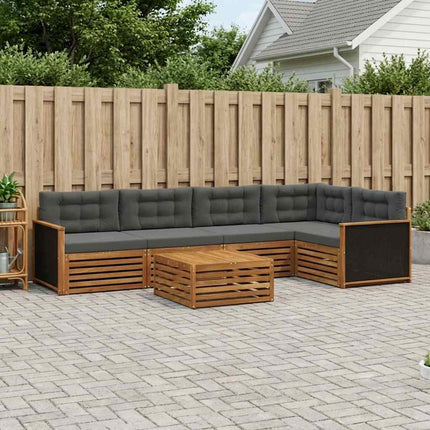 Utomhussoffset 6 pcs Naturlig och Antracit 79 x 79 x 37 cm