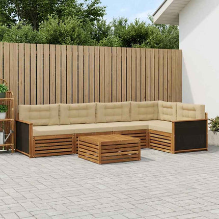 Utomhussoffset 6 pcs Naturlig och Beige 79 x 79 x 37 cm