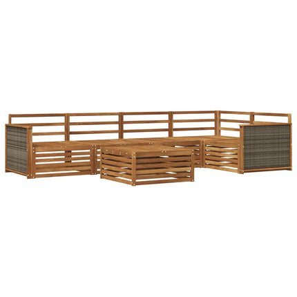 Utomhussoffset 6 pcs Naturlig Massivt Akaciaträ