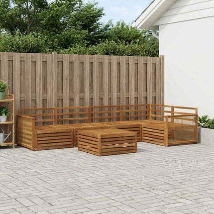 Utomhussoffset 6 pcs Naturlig Massivt Akaciaträ