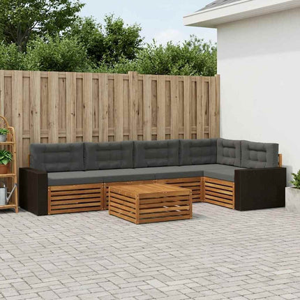 Utomhussoffset 6 pcs Naturlig och Antracit 79 x 79 x 37 cm