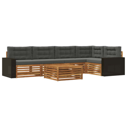 Utomhussoffset 6 pcs Naturlig och Antracit 79 x 79 x 37 cm