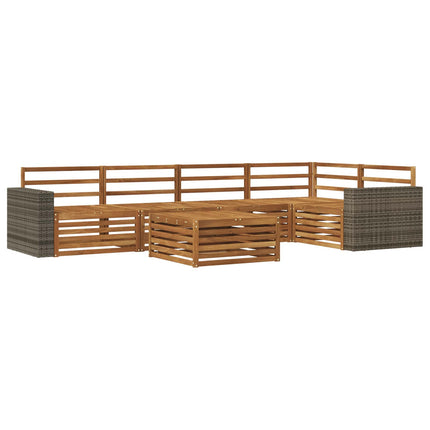 Utomhussoffset 6 pcs Naturlig 79 x 79 x 37 cm Massivt Akaciaträ