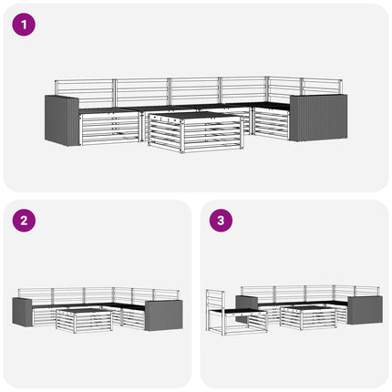 Utomhussoffset 6 pcs Naturlig 79 x 79 x 37 cm Massivt Akaciaträ