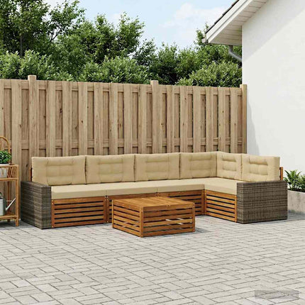 Utomhussoffset 6 pcs Naturlig och Beige 79 x 79 x 37 cm