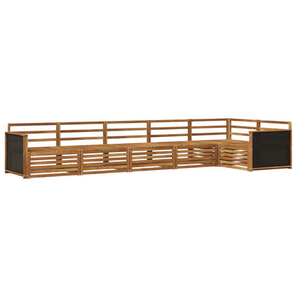 Utomhussoffset 6 pcs Naturlig 406 x 168,5 x 73 cm