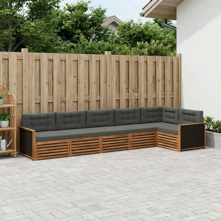Utomhussoffset 6 pcs Naturlig och Antracit 406 x 168,5 x 73 cm