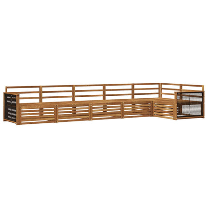 Utomhussoffset 6 pcs Naturlig Massivt Akaciaträ