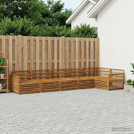 Utomhussoffset 6 pcs Naturlig Massivt Akaciaträ