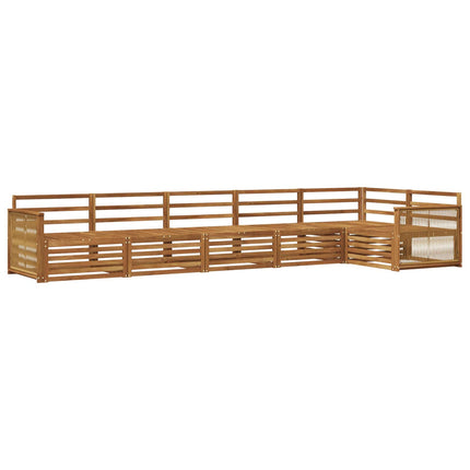 Utomhussoffset 6 pcs Naturlig Massivt Akaciaträ