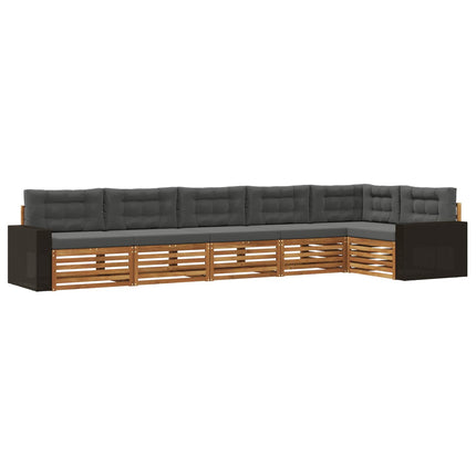 Utomhussoffset 6 pcs Naturlig och Antracit 402 x 172,5 x 73 cm