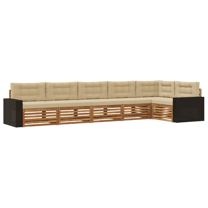 Utomhussoffset 6 pcs Naturlig och Beige 402 x 172,5 x 73 cm
